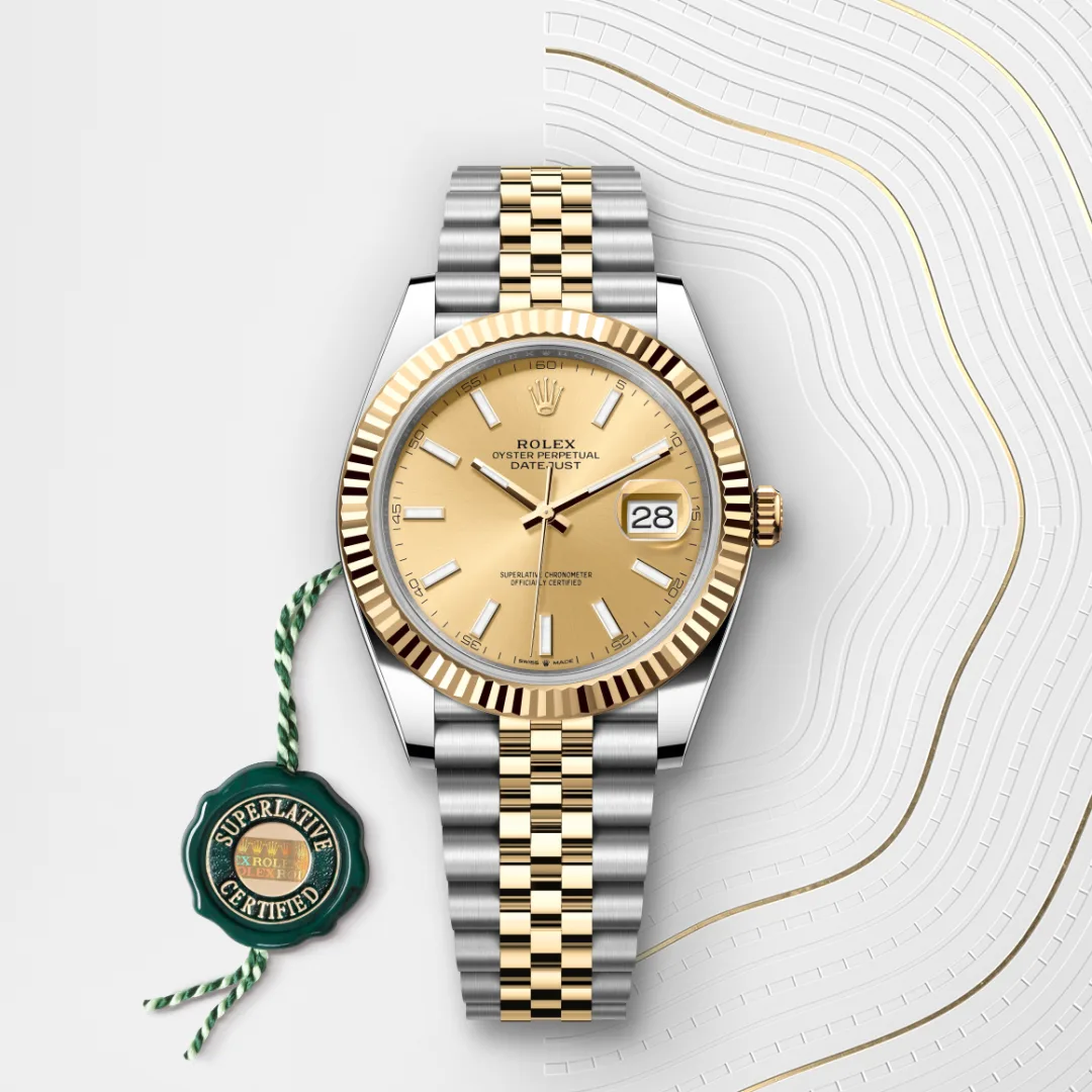 Rolex datejust in Rolesor giallo (combinazione di acciaio Oystersteel e oro giallo), M126333-0010 Abate 1920