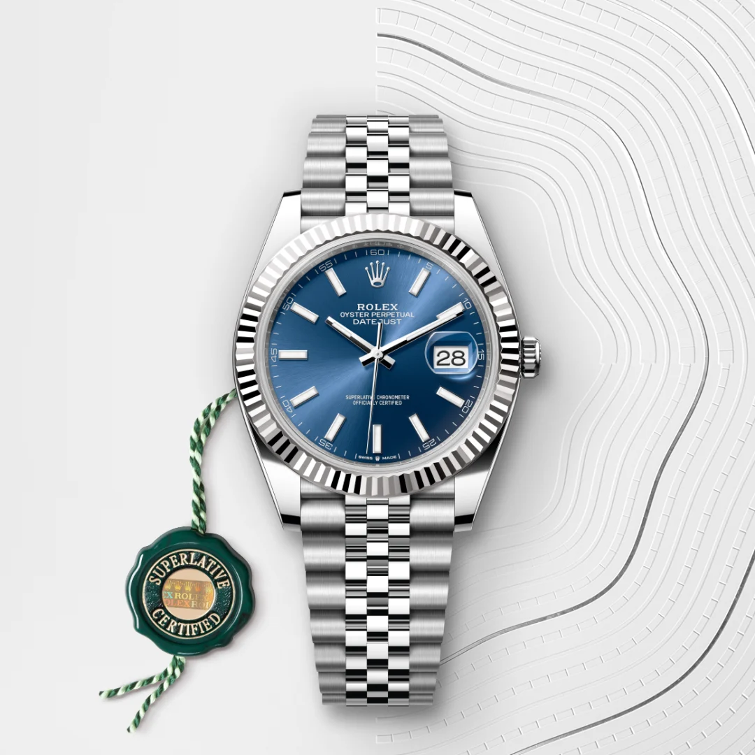 Rolex datejust in Rolesor bianco (combinazione di acciaio Oystersteel e oro bianco), M126334-0002 Abate 1920