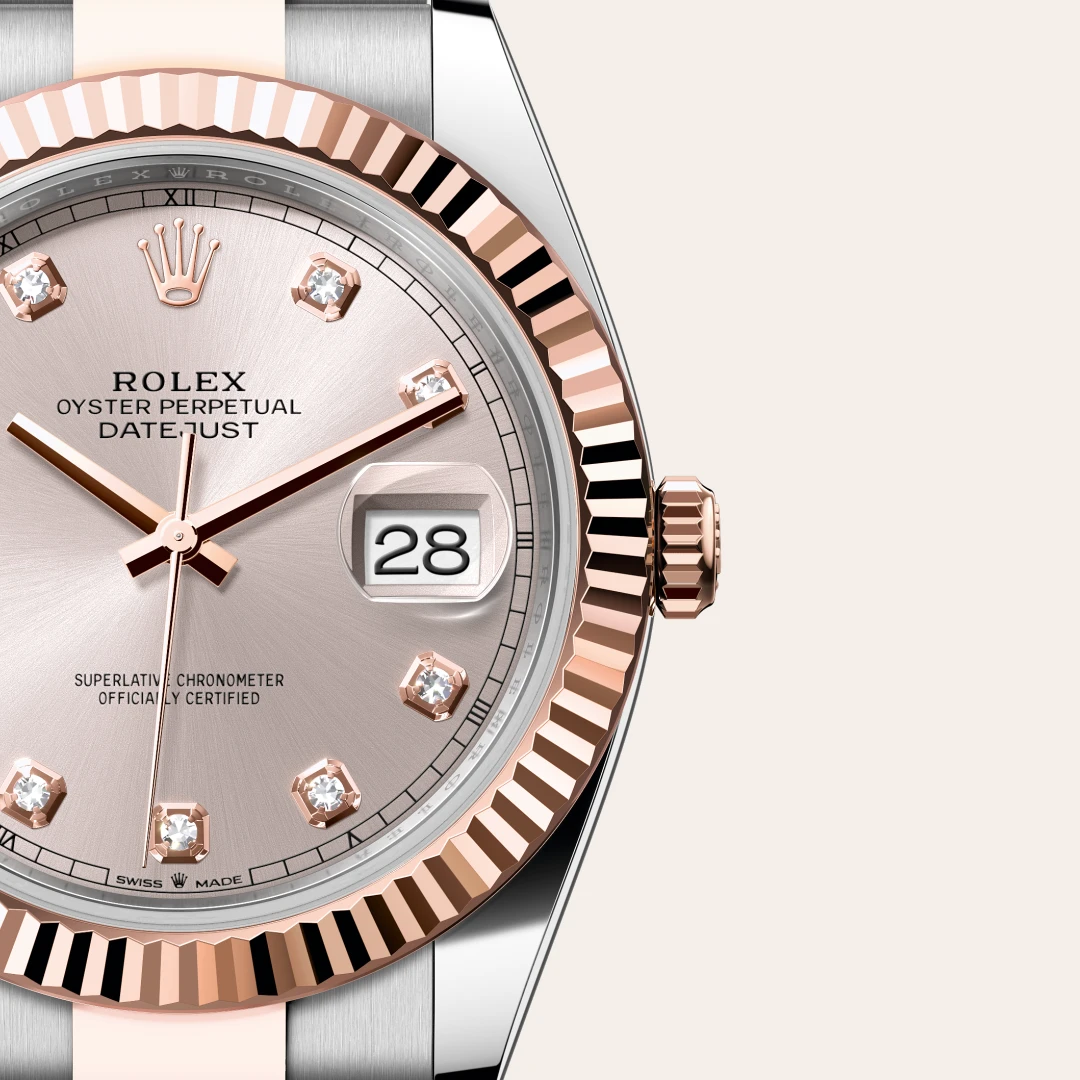 Rolex datejust in Rolesor Everose (combinazione di acciaio Oystersteel e oro Everose), M126331-0007 Abate 1920