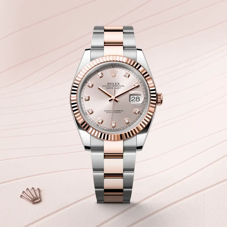 Rolex datejust in Rolesor Everose (combinazione di acciaio Oystersteel e oro Everose), M126331-0007 Abate 1920