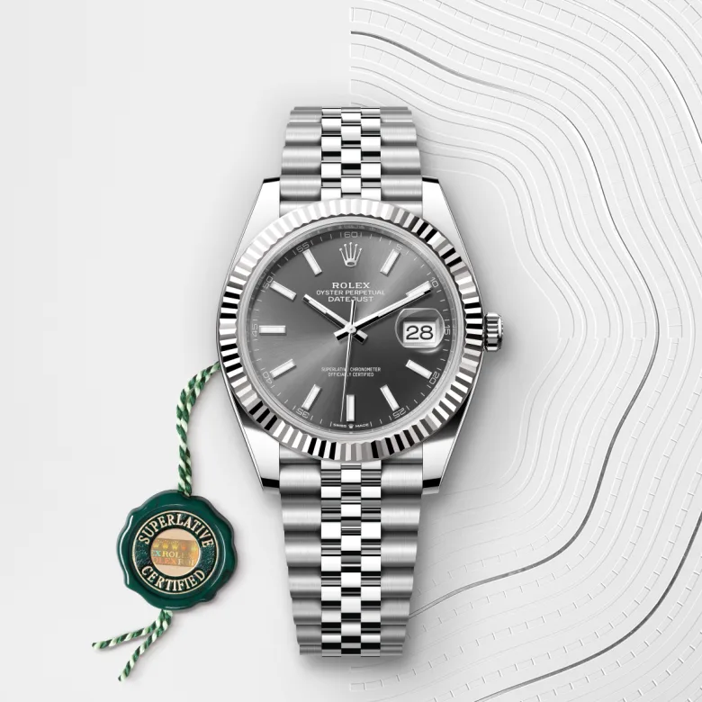Rolex datejust in Rolesor bianco (combinazione di acciaio Oystersteel e oro bianco), M126334-0014 Abate 1920