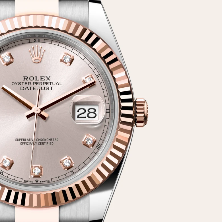 Rolex datejust in Rolesor Everose (combinazione di acciaio Oystersteel e oro Everose), M126331-0007 Abate 1920
